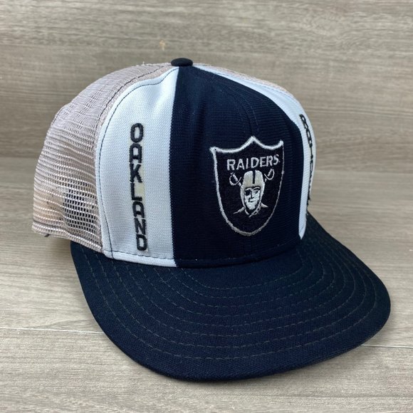 Oakland Raiders AJD Lucky Stripes NFL Vintage 80's Trucker Snapback Cap Hat - Picture 4 of 6